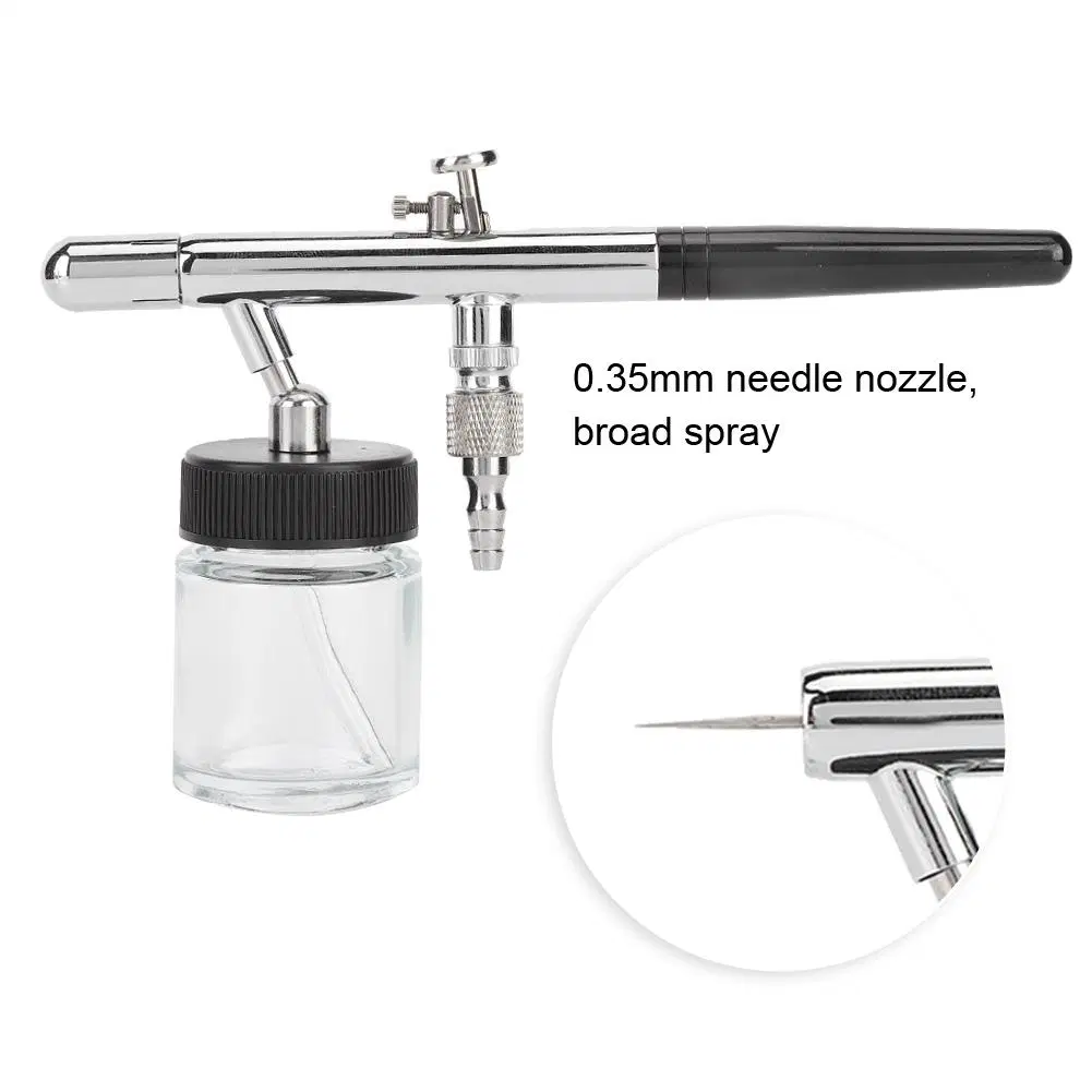 Siphon Feed Dual Action Airbrush 0.35mm Airbrush Kit Spray Gun Air Brush 128