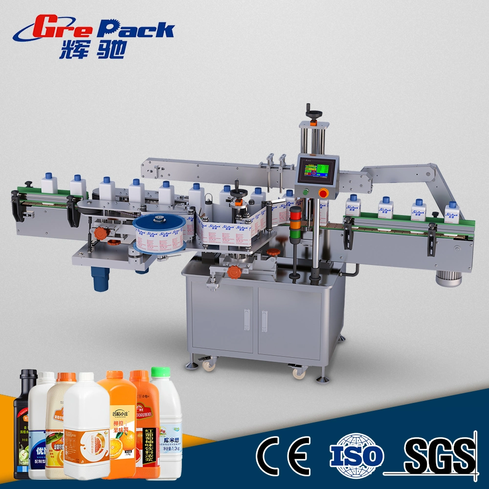 PLC Control Glass Wine Bottle Label Applicator, Front and Back Side Labeler